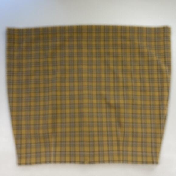 LOFT Mini Skirt Womens 16 Tan Plaid Button Pockets Autumn Neutral Academia 38x20 - Picture 3 of 11